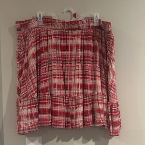 Torrid Red and White Plaid Skater Skirt